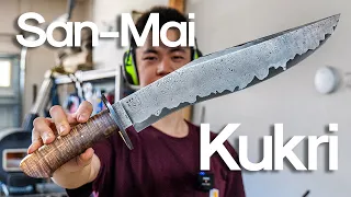 Making a Damascus San-Mai Kukri (Full Build)