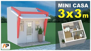 MINI CASA 3 X 3 m PURA – KITNET DE 9m² - Uma solução para terrenos pequenos