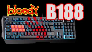 Игровая клавиатура с подсветкой Bloody B188 обзор, тест и сравнение