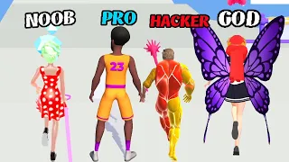 NOOB vs PRO vs HACKER vs GOD - Dancing Hair ♬ , Twerk Race...