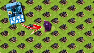 Level 1 Multi Mortar Base VS All Max Super Troops Army | (Clashofclans)