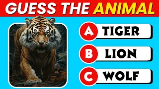 Guess 50 ANIMALS 🐶🐱 EASY to IMPOSSIBLE 🧠🤯 || Animal Quiz Game || Guessing Game