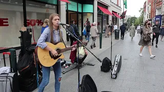 Grafton Street welcomes back Zoe Clarke with Bruce Springsteens "Dancing In The Dark".. 💃