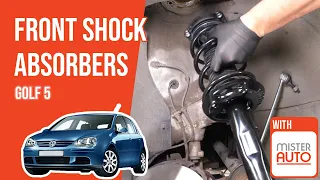 How to replace the front shock absorbers Golf mk5 ➿