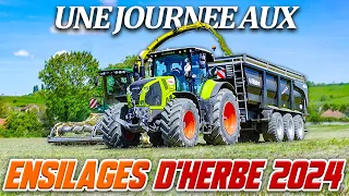 UNE JOURNÉE À L'ENSILAGE D'HERBE 2024 !!! 🤩 Claas Axion 850 et Ensileuse John Deere 7380 !