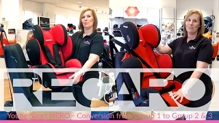 Recaro Young Sport Hero Group 1 2 & 3 Conversion From Group 1 to Group 2 & 3 Store Demo - Direct2Mum