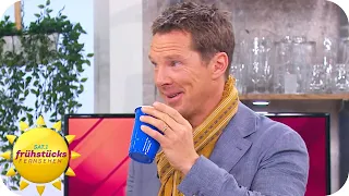 English version: Bierpong mit Benedict Cumberbatch & Elizabeth Olsen | SAT.1 Frühstücksfernsehen