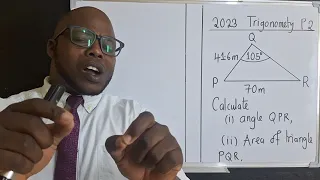 2023 GCE Trigonometry | sine rule | Area | Shortest Distance.