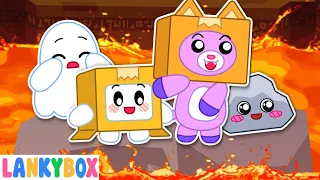 LankyBox The Floor Is Lava at Pyramid! - Geometric Shape Challenge | LankyBox Channel Kids Cartoon