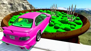 Open Bridge Crashes over Spooky Witch Pot and Portal into Magic World - BeamNG Drive Fun Madness