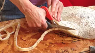 Frame/ Hoop Drum Building - cutting the lace