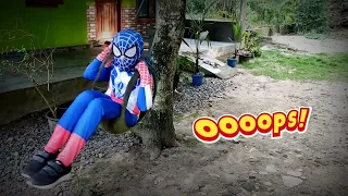 Spiderman Blue Spider-man, Funny Problems in Real life Compilation, K3b3let E'ek, poop...!!!