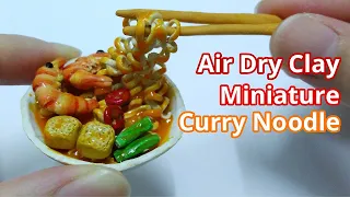 DIY Miniature Curry Noodle | Air Dry Clay/ Polymer Clay