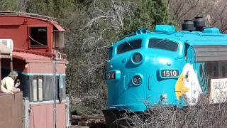 V 1 Verde Canyon Railroad FP7 #1512 shoves through Perkinsville