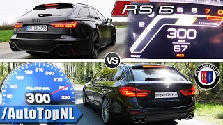 AUDI RS6 C8 600HP vs 608HP Alpina B5 | 0-250km/h ACCELERATION & 300km/h AUTOBAHN POV by AutoTopNL