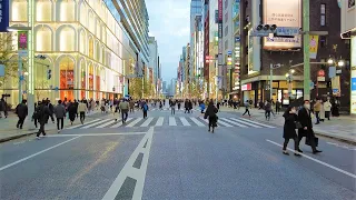 4K Ginza Tokyo street walk 2021 - Chrsitmas lights time