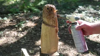 How to Carve an OWL in 8 Minutes or Less- Chainsaw Art
