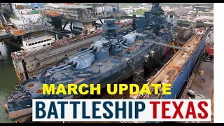 USS Texas Exclusive Look at Battleship Texas Drydock Progress: Restoring a Piece of History