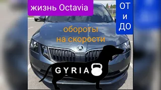 Skoda Octavia A7! 1.6 мт газ4! Обороты на скорости.