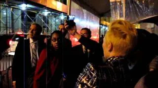 Tilda Swinton signing before the Gotham Awards