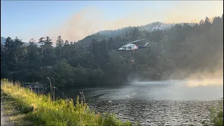 【消化活動】近距離を往復！ヘリコプターふくしまによる南陽市山火事消化活動5月5日（火災二日目）AW139