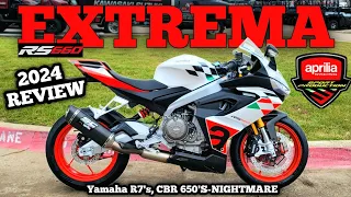 2024 APRILIA EXTREMA 660 Ride & Review | Yamaha R7 & CBR 650'S Nightmare #review #aprilia #rs660