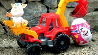 Видео с игрушками для детей. Буба и трактор. Ищем клад