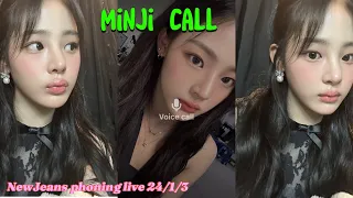 NewJeans phoning live 2024/01/03 (Engsub) Minji call