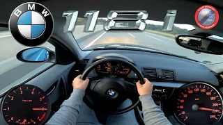 BMW 118i 129 HP E87 AUTOMATIC POV DRIVE ACCELERATION TEST ON GERMAN AUTOBAHN