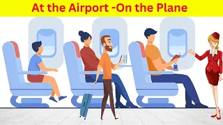 At the Airport - On the Plane | English Conversation | air hostess and passenger