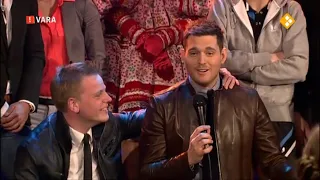 Michael Buble sings duet with guy from audience