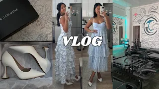 VLOG: engagement shoot dresses, in my pilates era, wedding planning updates + dress appointments!