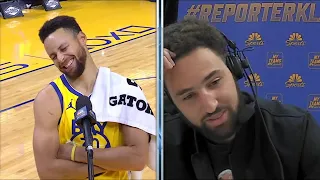 Klay Thompson with the riveting post game interview with Steph Curry