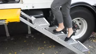 Folding stairs for our MAN Expedition truck