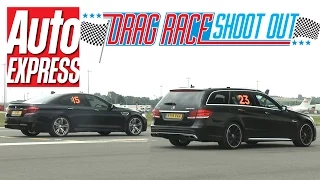 BMW M5 vs Mercedes E63 AMG - Drag Race Shoot-out