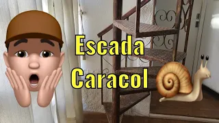 Corrimão de madeira para escada caracol 🐌