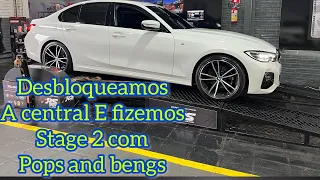 Bmw 320 G20 2021 Fizemos stage com pops and beng antes desbloqueamos a central