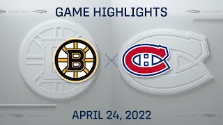 NHL Highlights | Bruins vs. Canadiens - Apr. 24, 2022