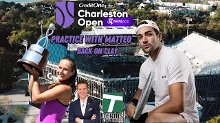 CHARLESTON WTA500. PRACTICE WITH BERRETTINI. DOPING TEST AT HOTEL. TENNIS CHANNEL VISIT.