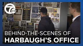 Inside Jim Harbaugh's office: Michigan coach gives behind-the-scenes tour