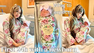 FIRST 24H WITH A NEWBORN | What to expect, What I eat in a day(Hospital edition), 生後1日目記録, アメリカの病院食