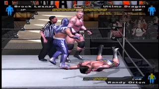 Handicap match brock lesnar vs randy orton & ultimo dragon