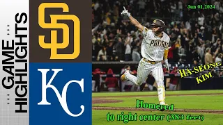 San Diego Padres Vs Kansas City Royals  GAME HIGHLIGHTS Jun 01, 2024  | MLB Highlights Today