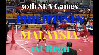 Philippines vs Malaysia | 30th SEA GAMES | Sepaktakraw Men | 1st regu