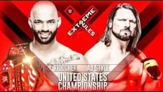 Extreme Rules 2019: Ricochet (c) vs A.J. Styles for the U.S. Title