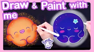 DRAW THIS & PAINT MY CURD BALL-SOLAR ECLIPSE🥰DRAW THIS WITH ME🌸SEE THE BIG PERFORMANCE OF CURD BALL🧡