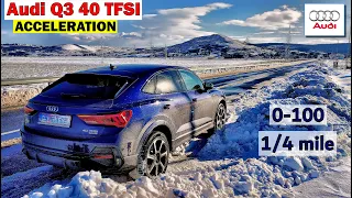 Audi Q3 40 TFSI acceleration 0-100, 1/4 mile, flexibility | 2023 | quattro | GPS results