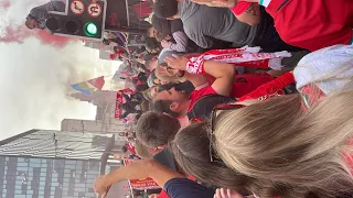 Homecoming Liverpool FC Parade 2022 (The Strand) Players Buses Amazing Crazy Scenes And Atmosphere.