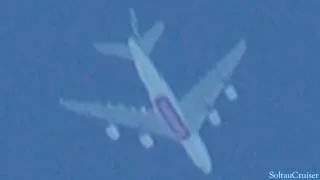 Emirates A380 flies over Berlin (Airbus Test Flight) without contrails (06|18|2010)