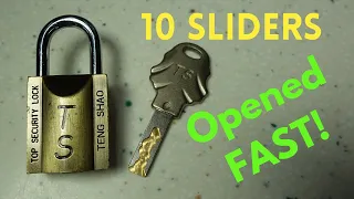 (1729) Teng Shao 10-Slider Padlock ROLLED Open!